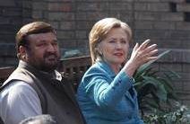 Mahmood / AP U.S. Secretary of State Hillary Clinton talks with Pakistani tribal leaders in Islamabad, Oct. 30, 2009.