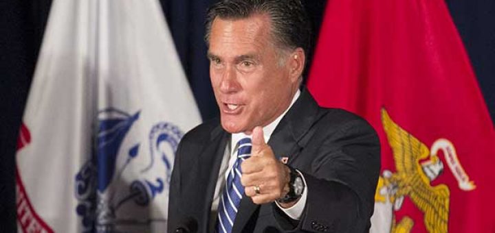 Mitt Romney makes a campaign stop on Sept. 27 at an American Legion post in Springfield, Virginia.