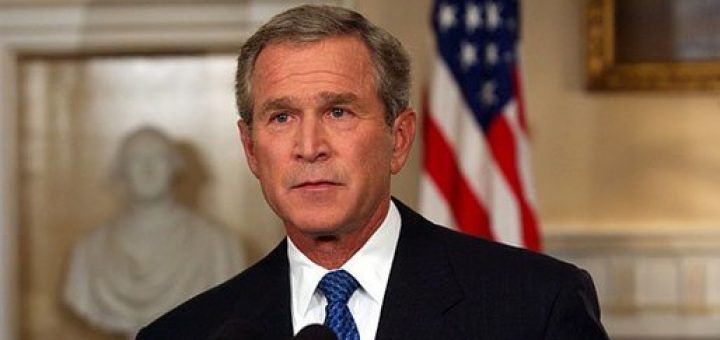 President George W. Bush addresses the nation from the Cabinet Room at the White House