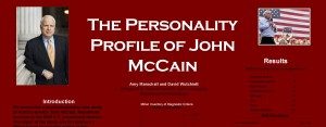 Poster detailing the personality profile of John McCain