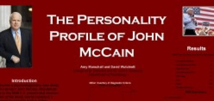 Poster detailing the personality profile of John McCain