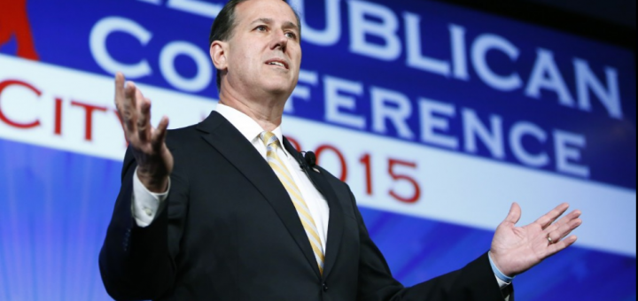 Former Pennsylvania senator Rick Santorum, seen here speaking at a rally in Oklahoma City, Feb. 9, 2012, has emerged as Mitt Romney’s leading challenger for the GOP presidential nomination.